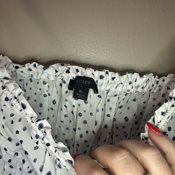 J Crew Cinched-Waist Cotton Poplin Tank Top in Dot Size XL - Picture 4 of 7